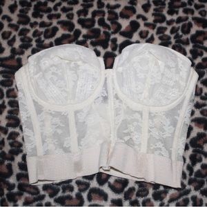 vintage 80s padded bustier boned corset size small 36C